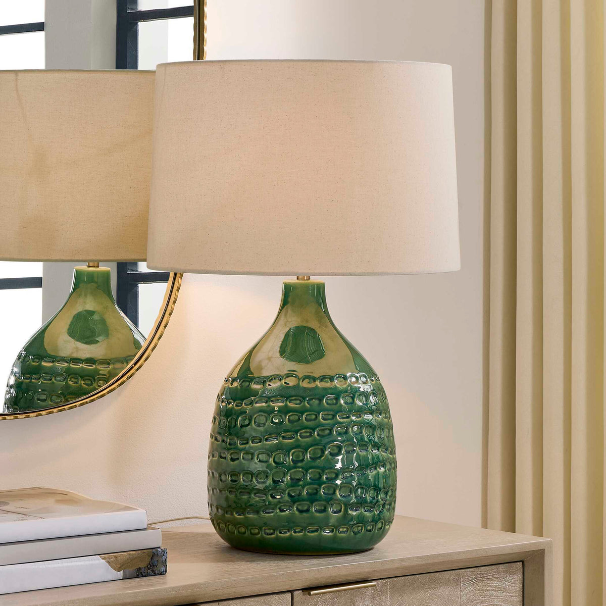 Breya Glaze Table Lamp - Green by Uttermost - View 2