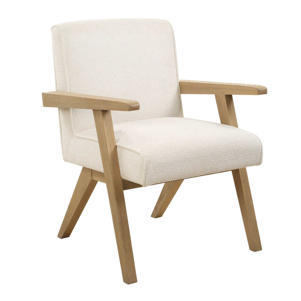 Blakely Dining Arm Chair - White / Light Brown by Uttermost - View 4
