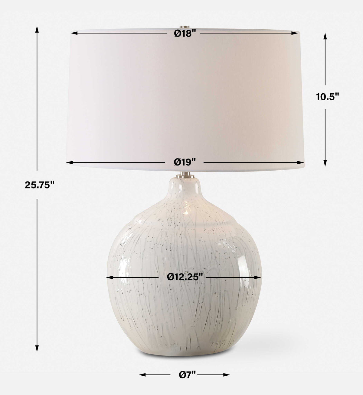 Dribble White Glaze Table Lamp by Uttermost - View 8
