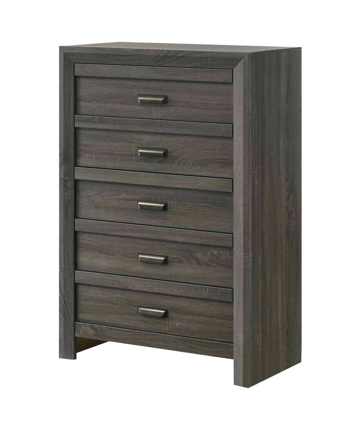 1pc Rustic Contemporary Chest Five Storage Drawers Rustic Gray Finish Bedroom Wooden Furniture