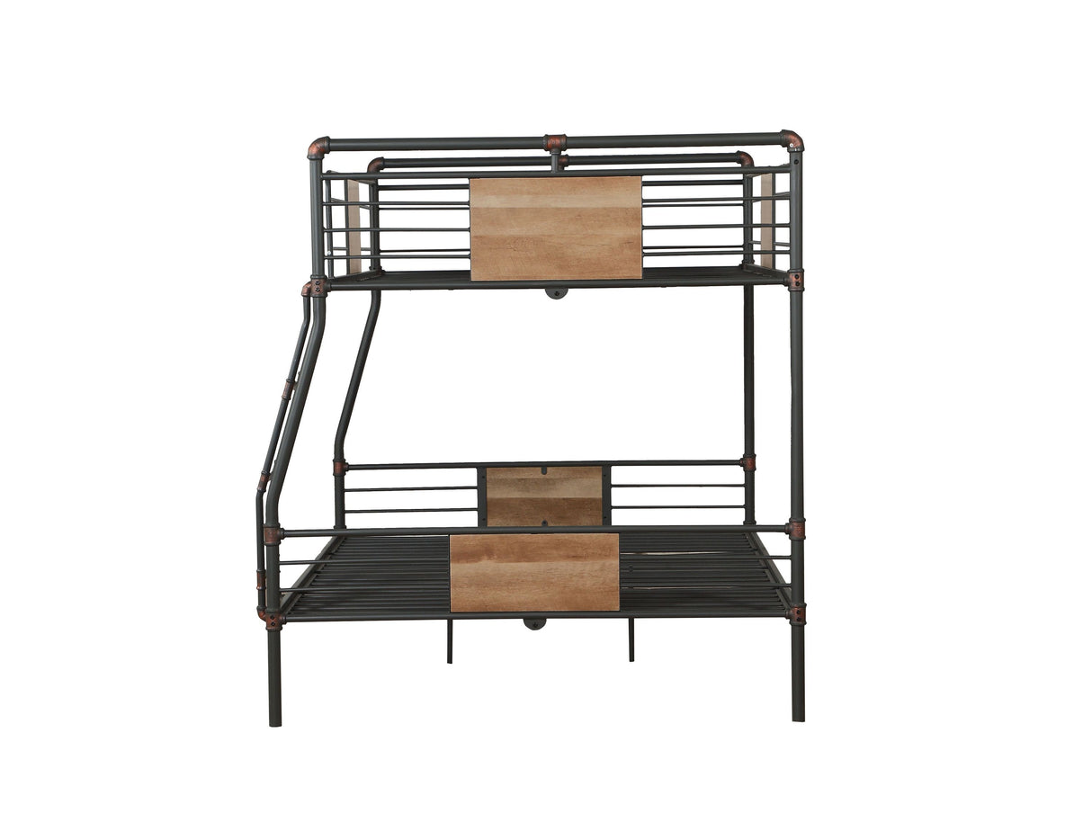 Brantley Sandy Black & Dark Bronze Hand-Brushed Finish Full XL/Queen Bunk Bed - sold by Home Elegance USA
