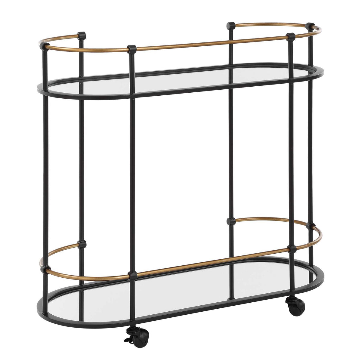 Andre Iron Bar Cart - Black by Uttermost - View 6