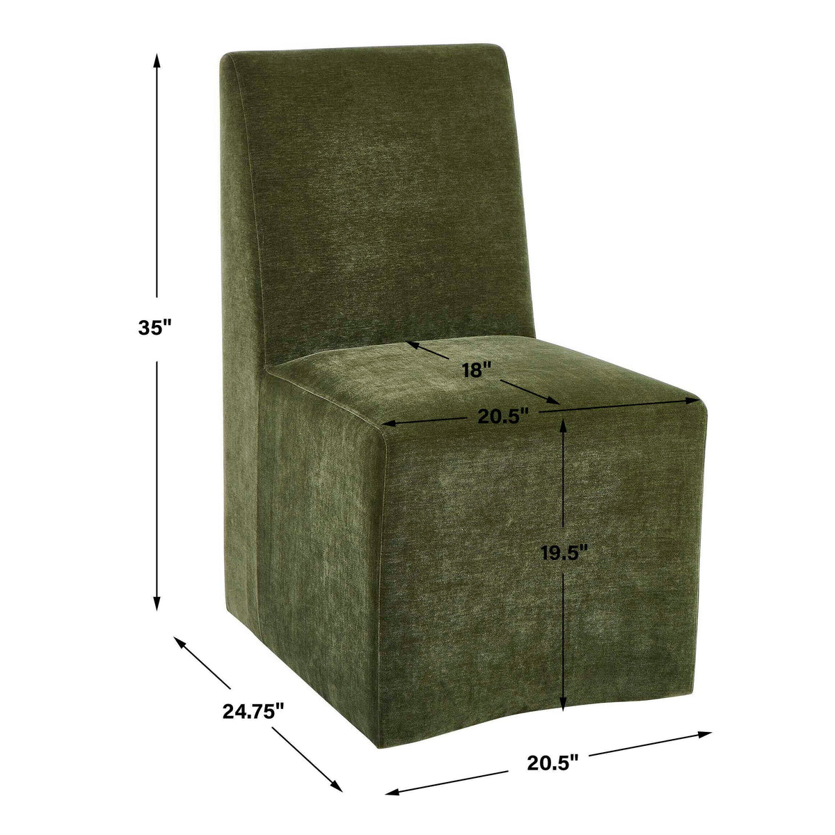 Moro Armless Dining Chair Moss - Dark Green by Uttermost - View 9