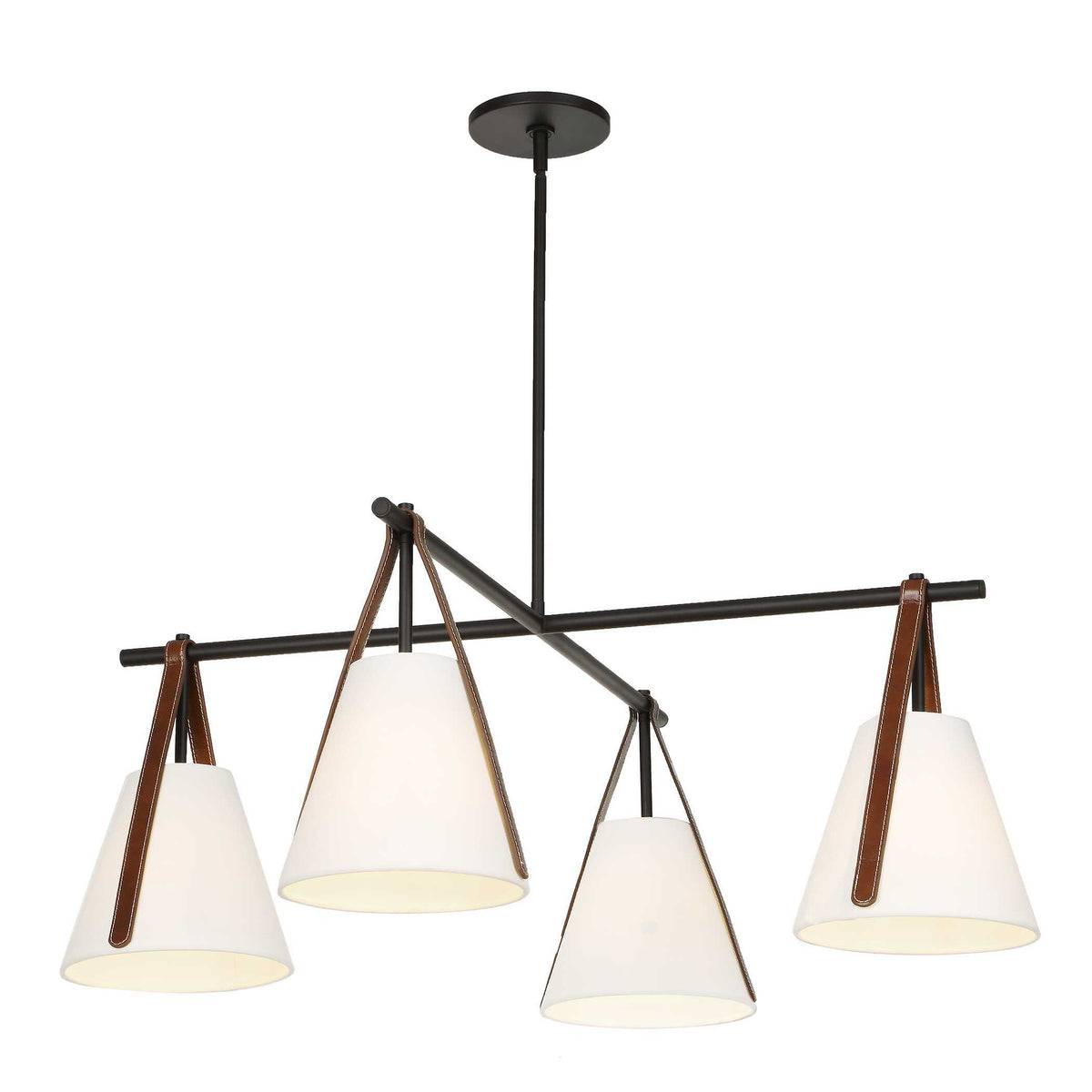 Reins Accent Straps 4 Light Chandelier - Black by Uttermost - View 9