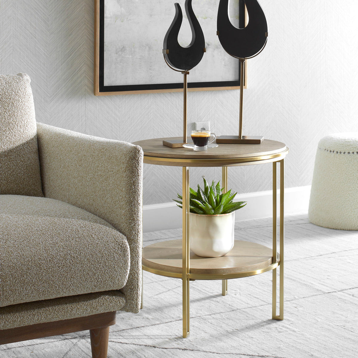 Elise Round Brass Side Table - Bronze by Uttermost - View 2