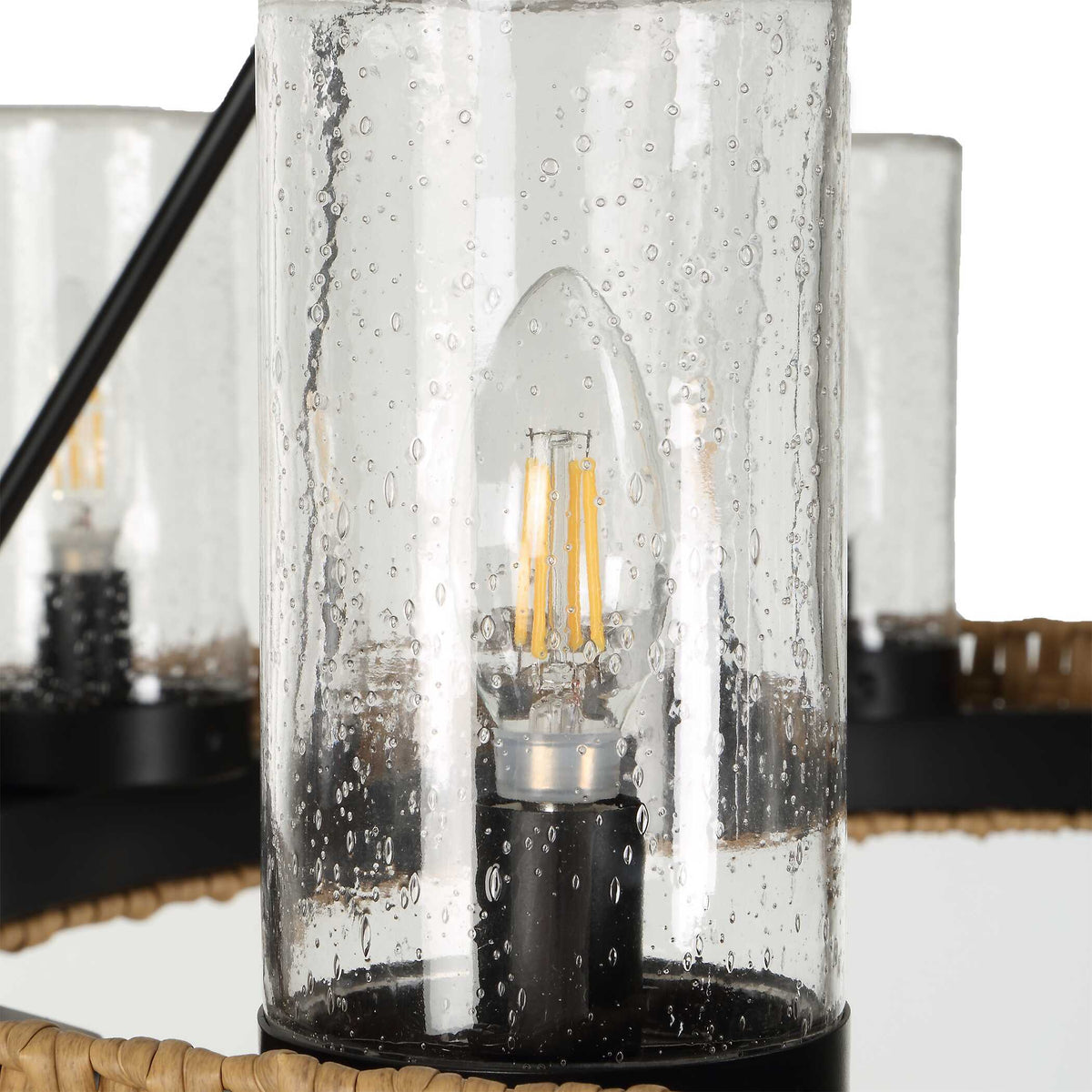 Palm Royal 8 Light Indoor-Outdoor Chandelier Black / Light Brown - Light Brown / Black by Uttermost - View 8