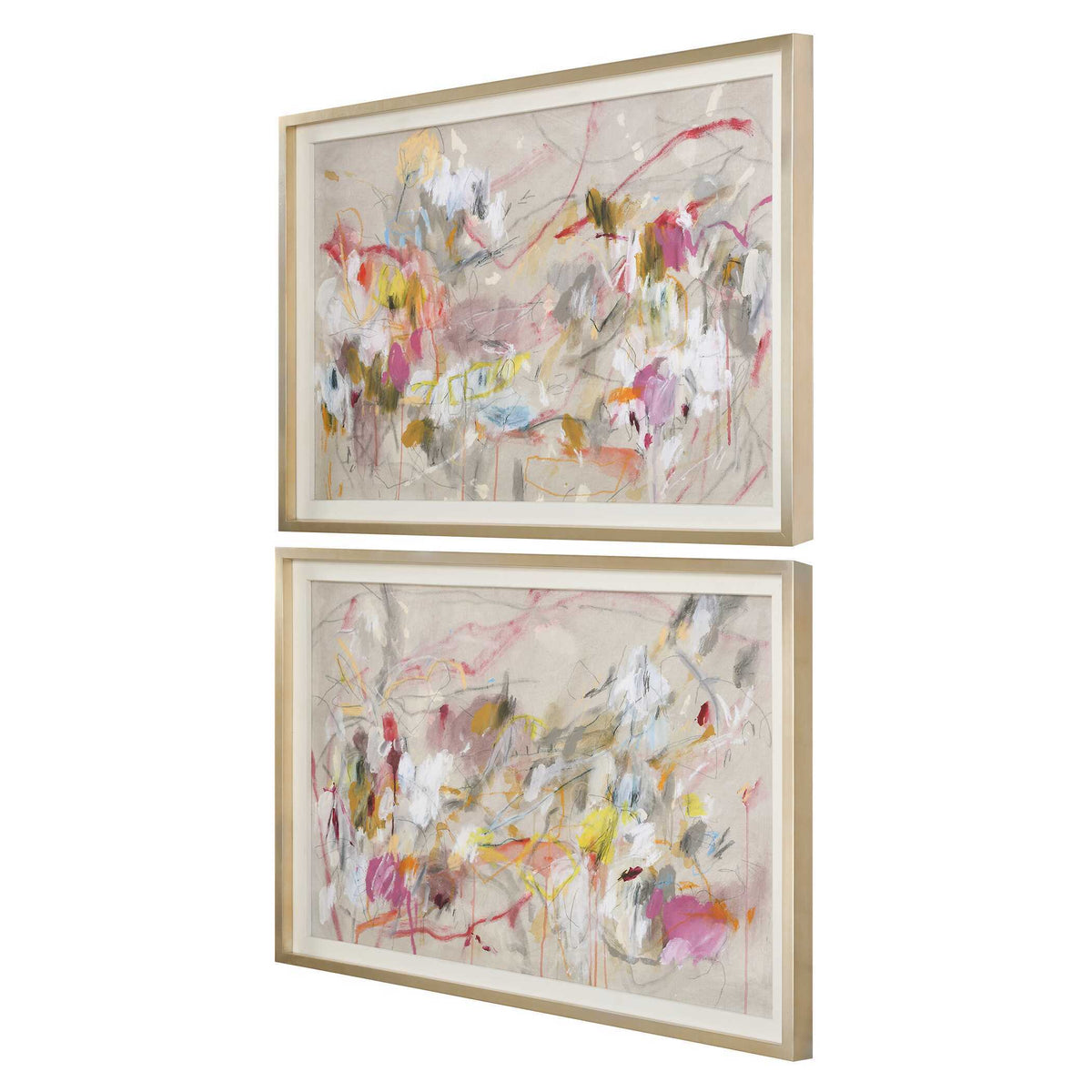 Metropolitan Rush Abstract Prints (Set of 2) - Pink by Uttermost - View 4