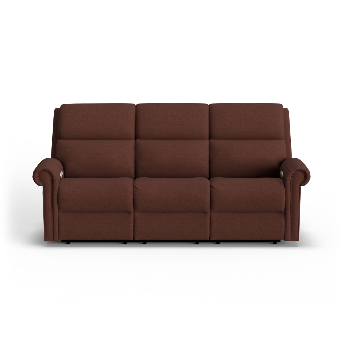 Bernard Power Reclining Fabric Sofa With Console, Power Headrest, & Lumbar | Flexsteel