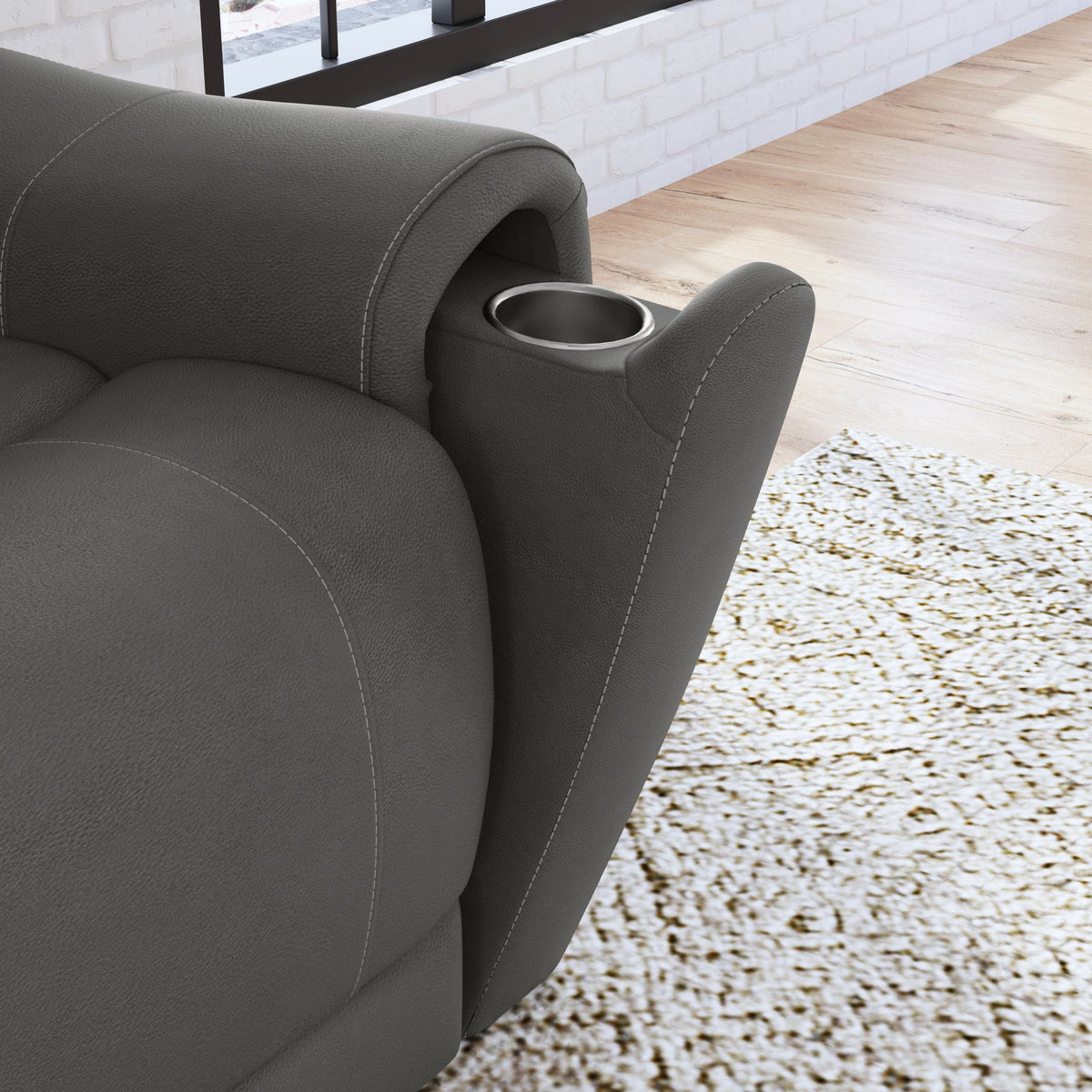 Carter Power Reclining Loveseat With Power Headrests & Lumbar - Smoke | Flexsteel