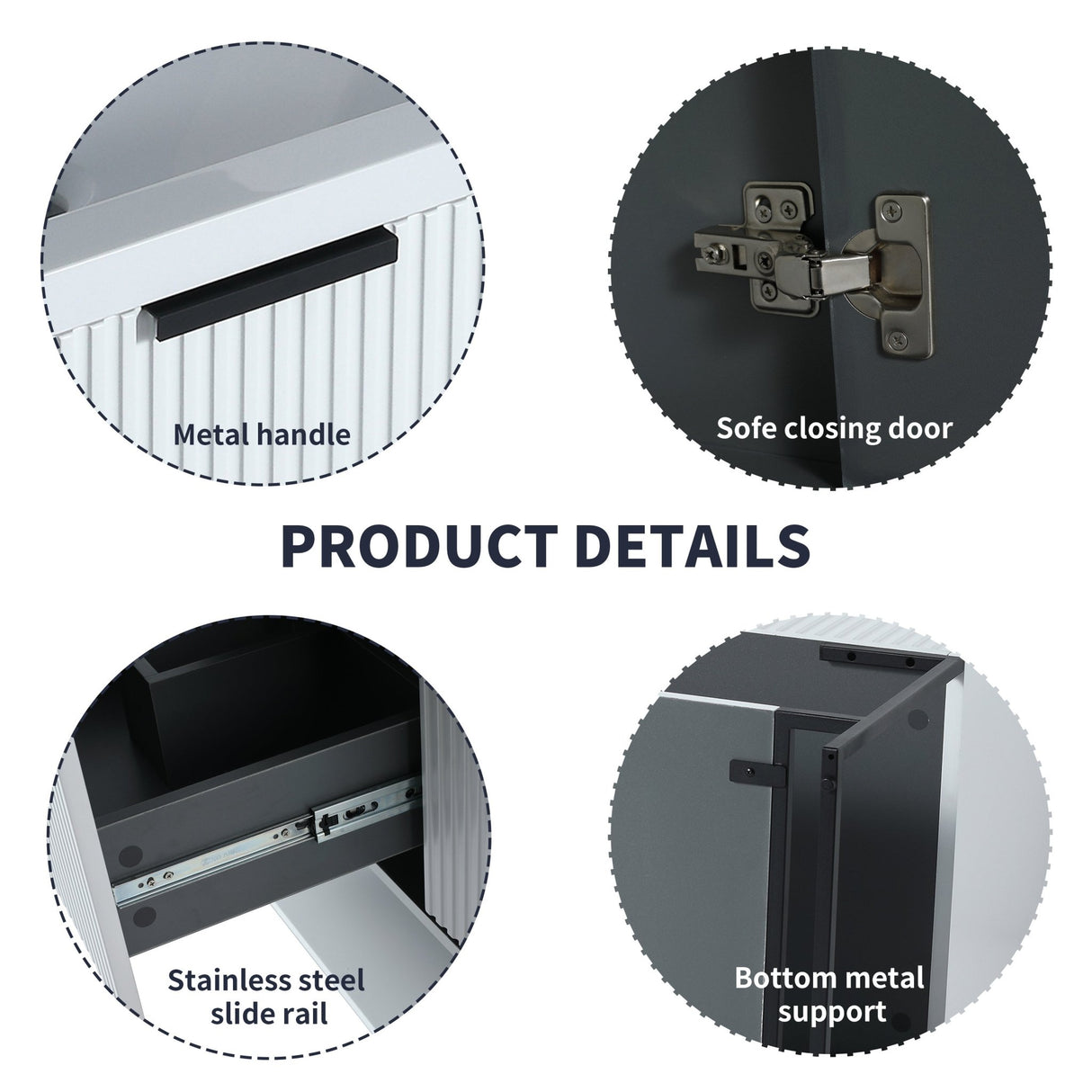 48 Inch Freestanding Bathroom Vanity With Resin Basin,48x18 - BVA01148WH | Home Elegance USA