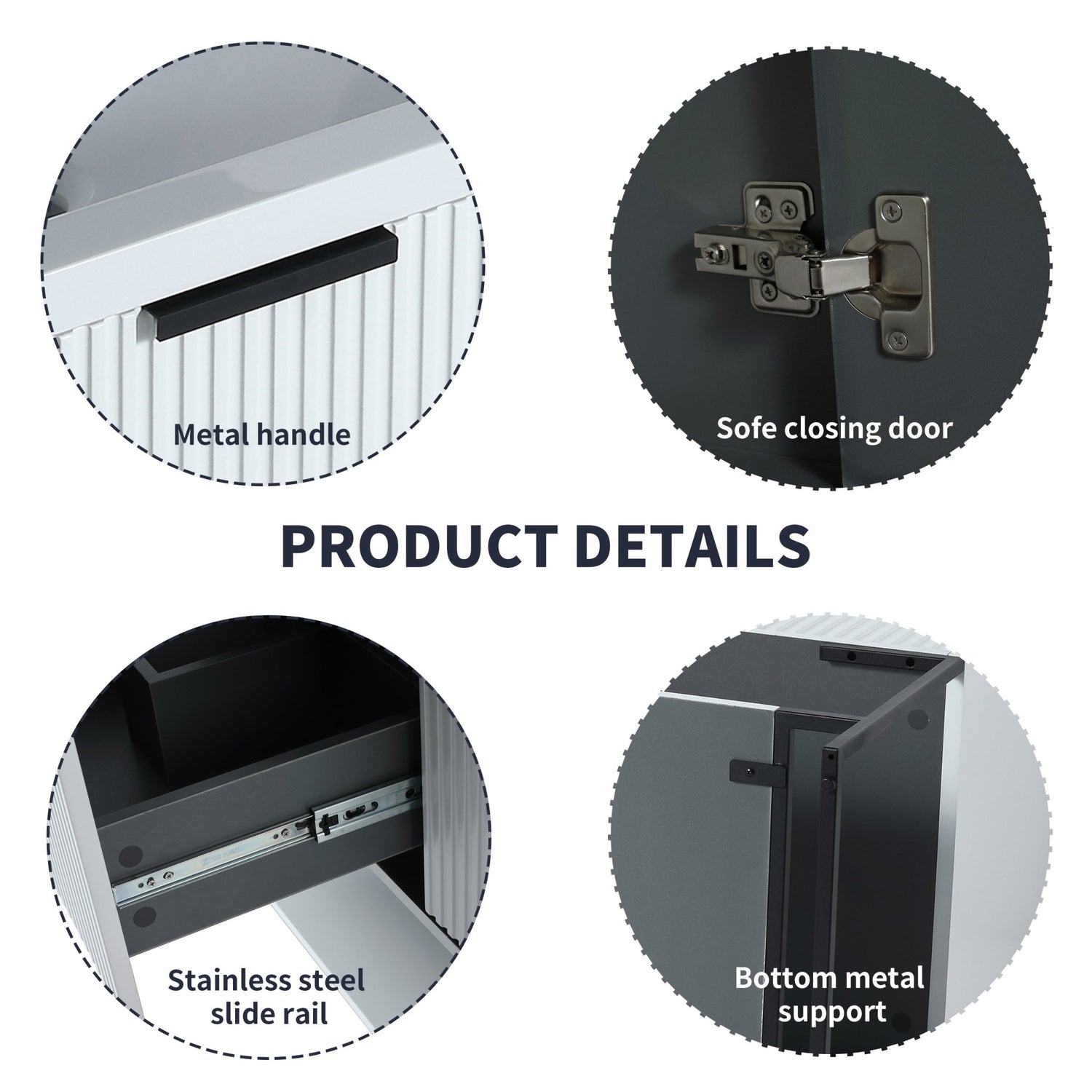 48 Inch Freestanding Bathroom Vanity With Resin Basin,48x18 - BVA01148WH | Home Elegance USA