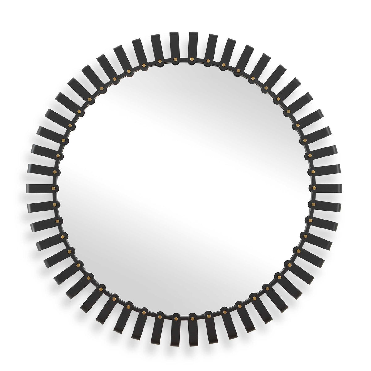 Jael Round Iron Bands Mirror - Black by Uttermost - View 1