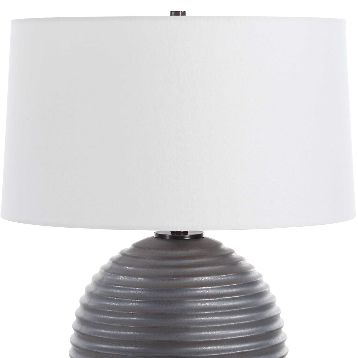 Chelsom Ribbed Table Lamp - Gray by Uttermost - View 5