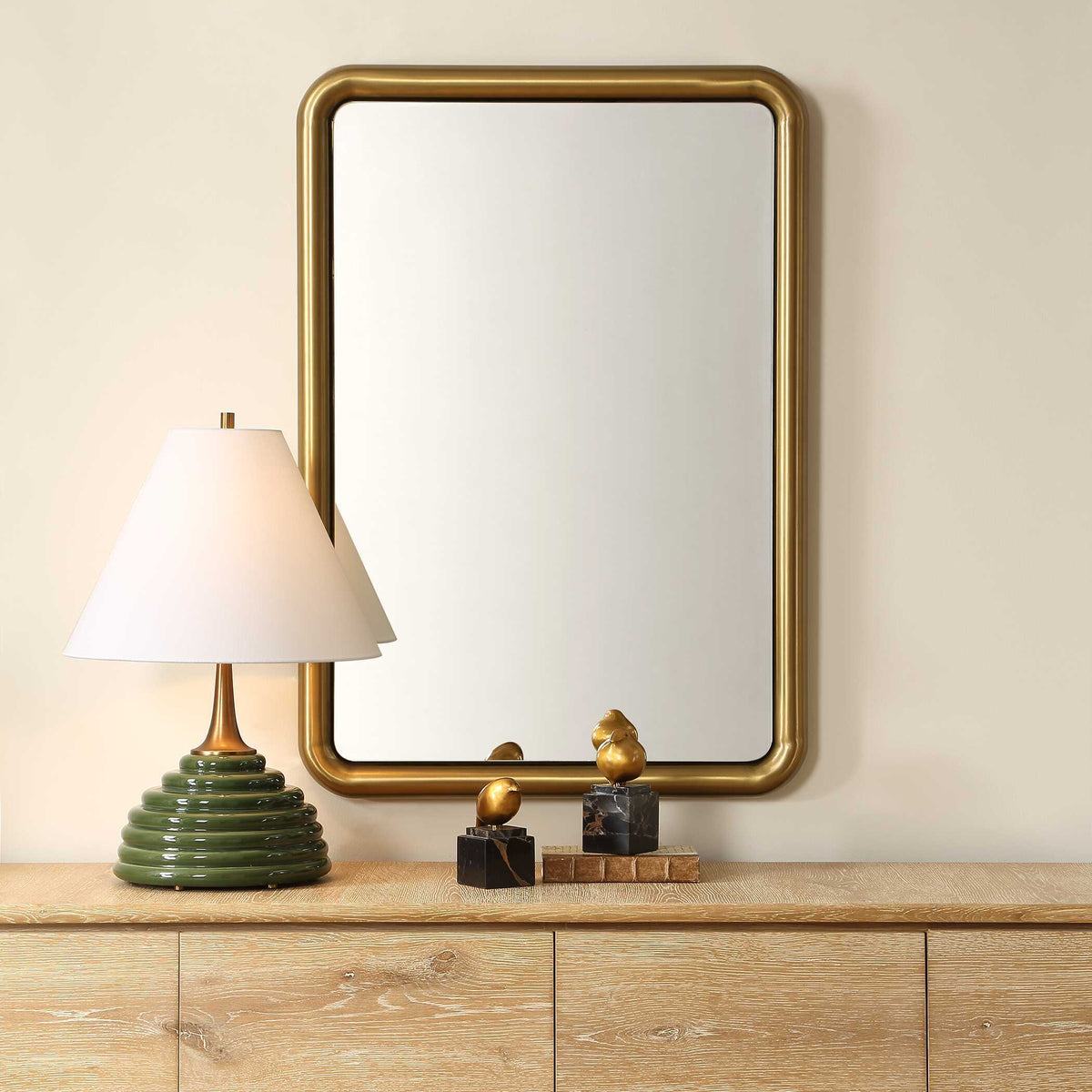 Atkinson Modern Mirror Brass - Gold by Uttermost - View 2