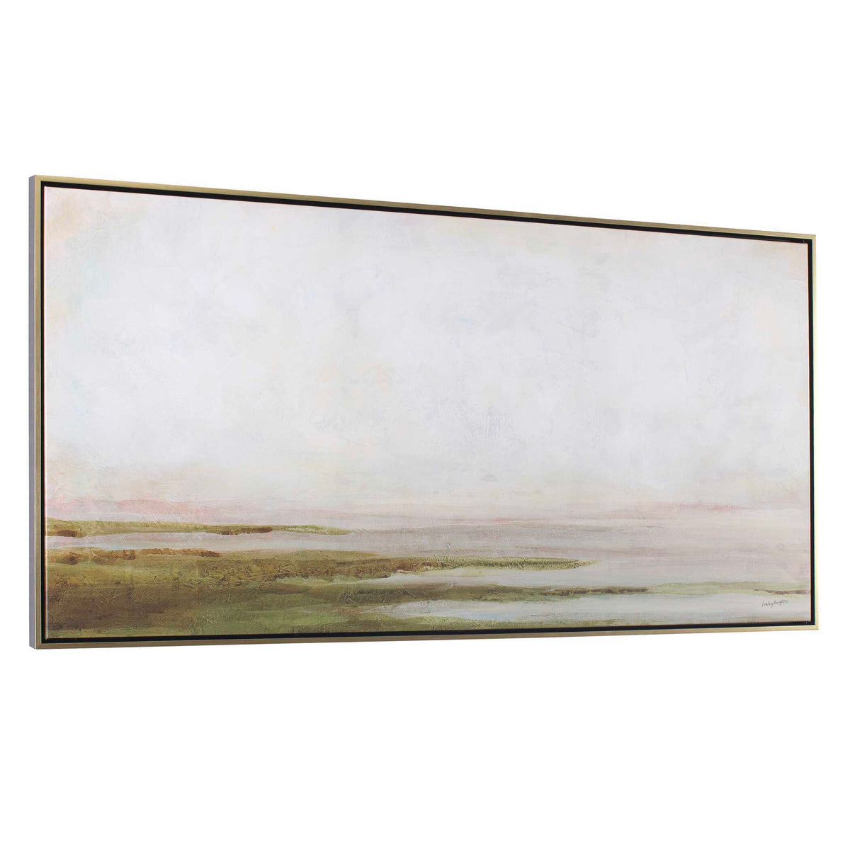 Hazy Lake Framed Landscape Art - Green / Light Blue by Uttermost - View 3