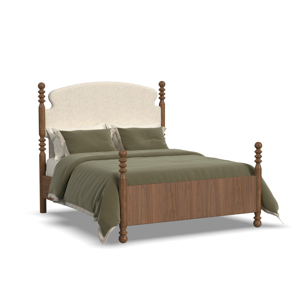 Azalea Queen Upholstered Bed - Walnut | Flexsteel