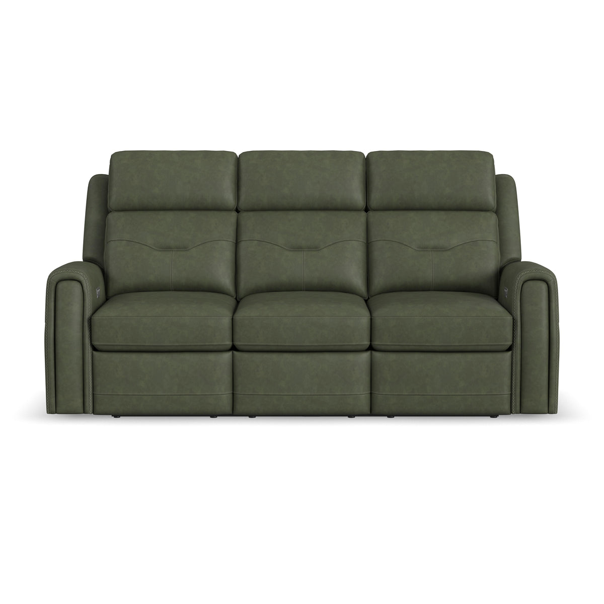 Felix Power Reclining Sofa With Power Headrest, Lumbar, Heat & Massage - Forest Green | Flexsteel