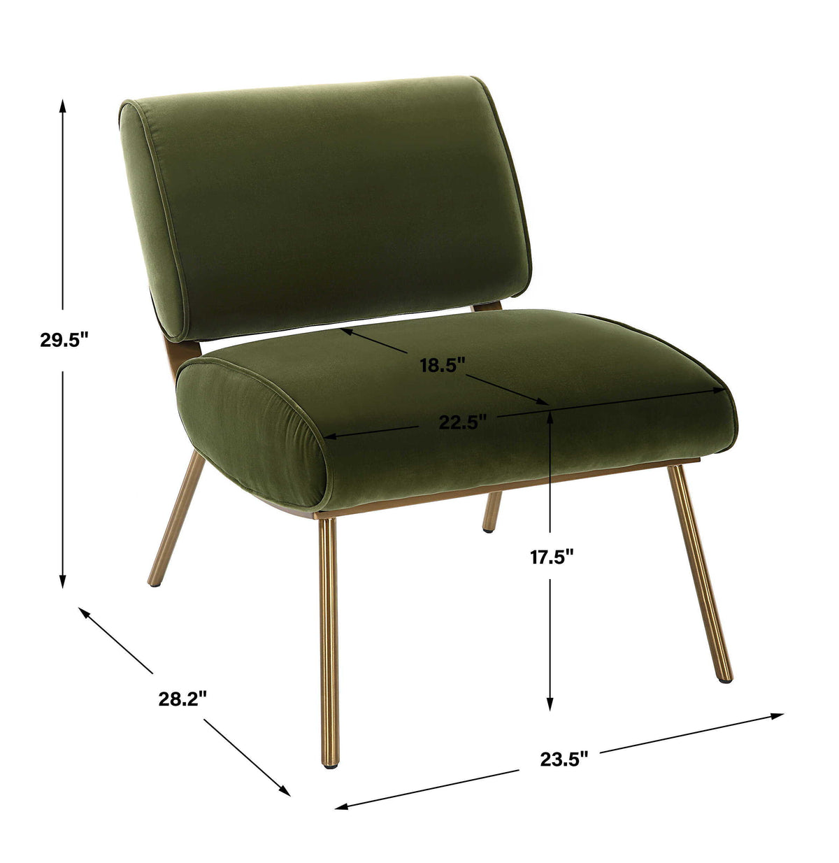Knoll Mid-Century Accent Chair - Green by Uttermost - View 13
