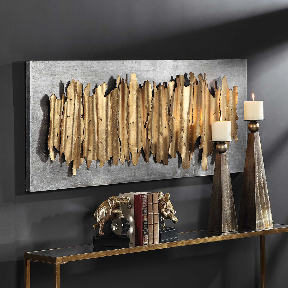 Lev Metal Wall Decor - Gold / Silver by Uttermost - View 6