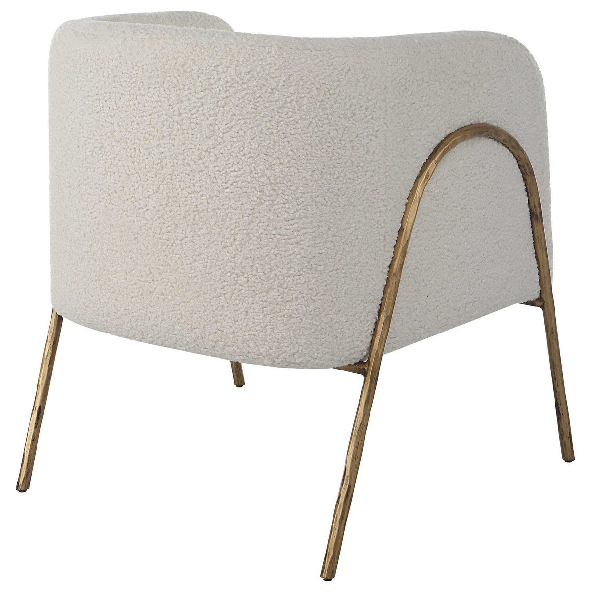 Jacobsen Shearling Accent Chair Off White - White / Light Brown by Uttermost - View 5