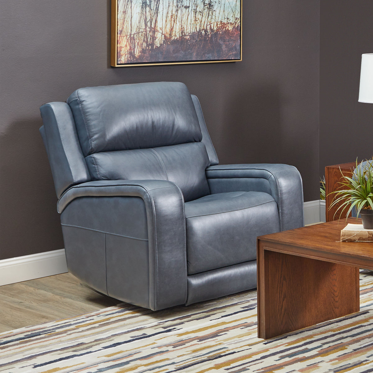 Oasis Power Recliner With Power Headrest, Lumbar, Heat & Massage - Storm | Flexsteel