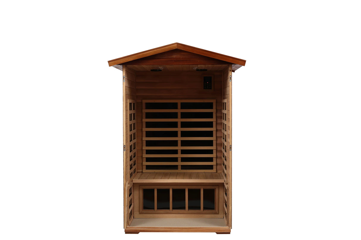 Red Cedar 1-Person Infrared Sauna – Indoor & Outdoor Wooden Home Sauna - sold by Home Elegance USA