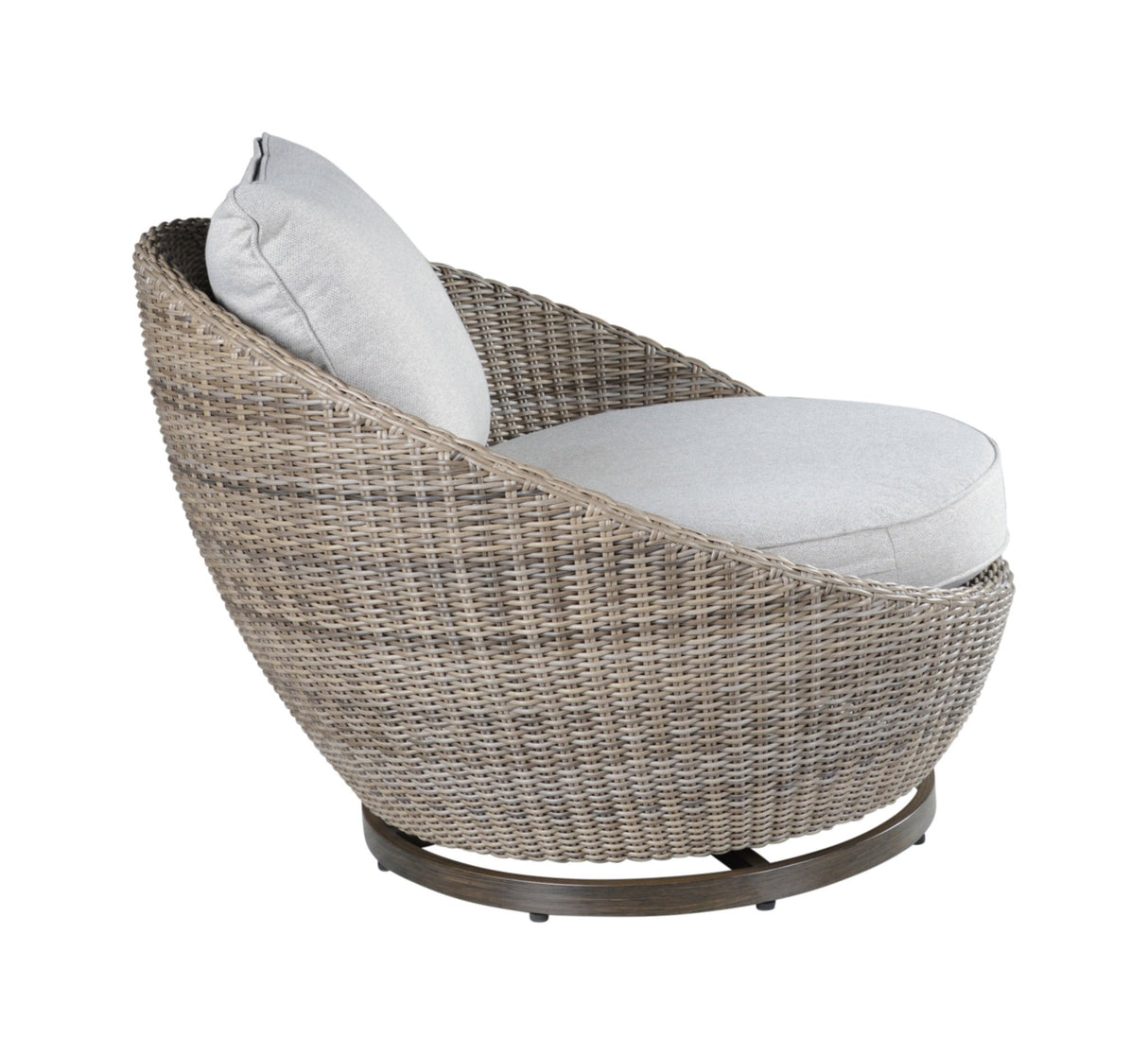 Cozy Outdoor Set - Swivel Woven Chairs, Side Table - All - Weather Resin Wicker, Powder - Coated Aluminum, Fully Assembled | Home Elegance USA