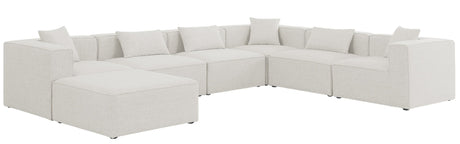 Cube - Modular Sectional 7 Piece - Cream - Fabric | Home Elegance USA