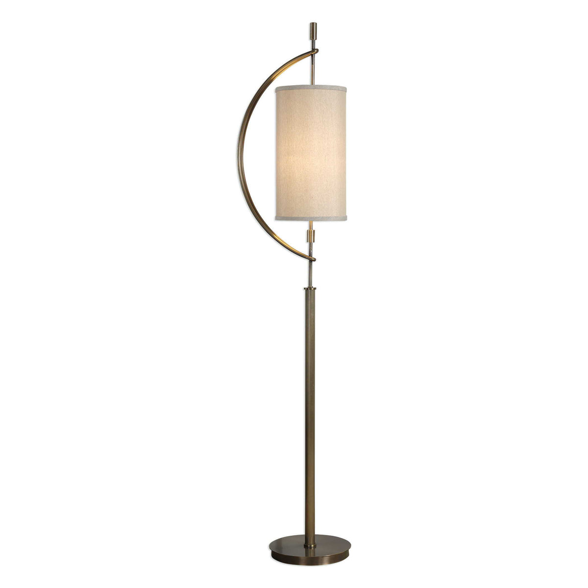 Balaour Floor Lamp Antique Brass - Light Brown / Beige by Uttermost - View 1