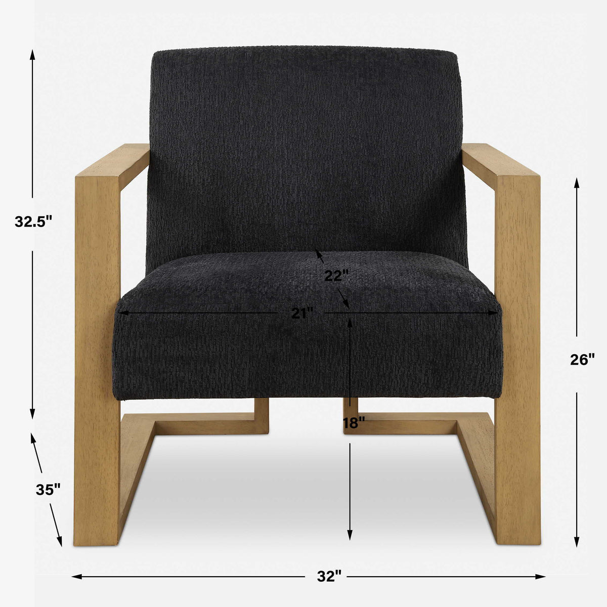 Suspend Modern Accent Chair - Black by Uttermost - View 8