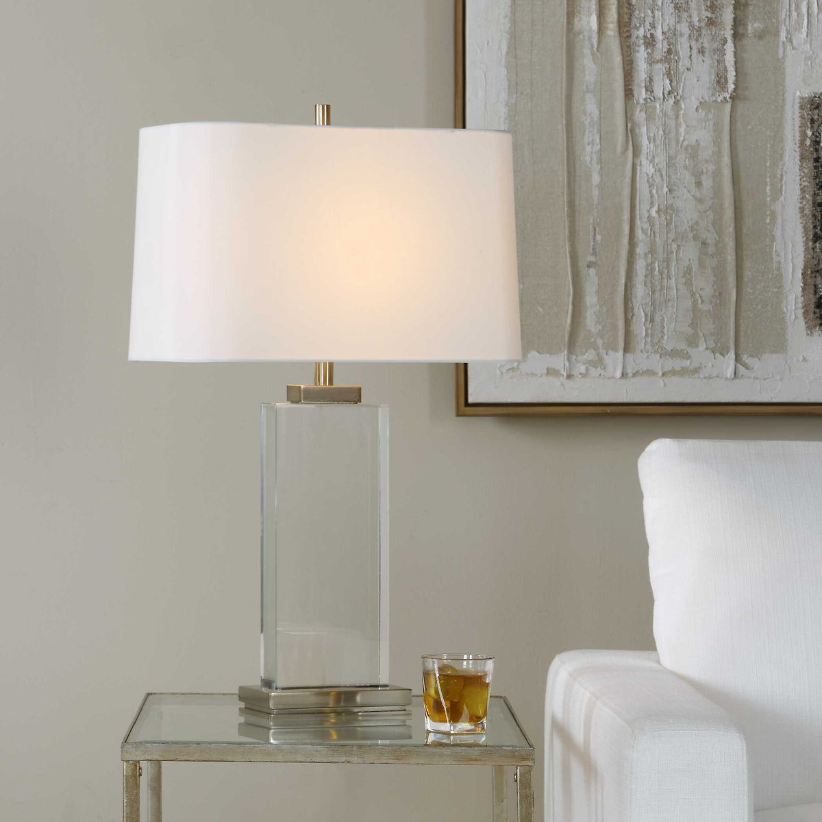 Genevieve Crystal Table Lamp Brass / Gold - Silver by Uttermost - View 2