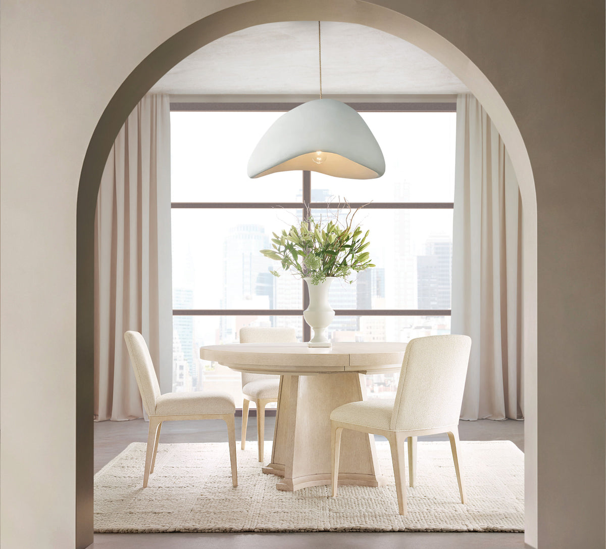 Westwood Round Dining Table With One 20" Leaf - Beige by Hooker Furniture - View 2