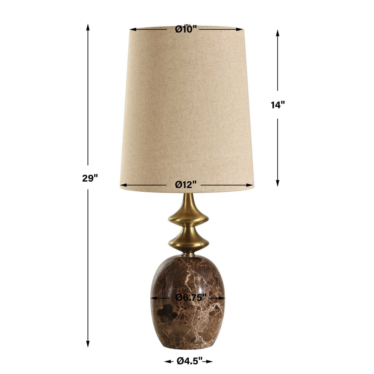 Percy Marble Buffet Lamp Brass / Brown - Dark Brown / Gold by Uttermost - View 8