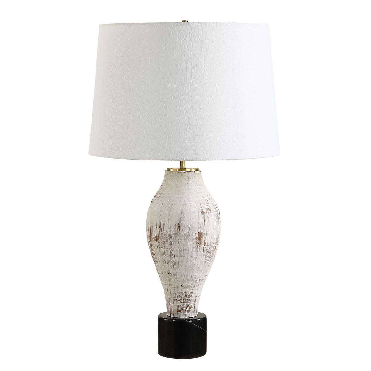 Magdaline Rustic Table Lamp - White by Uttermost - View 4