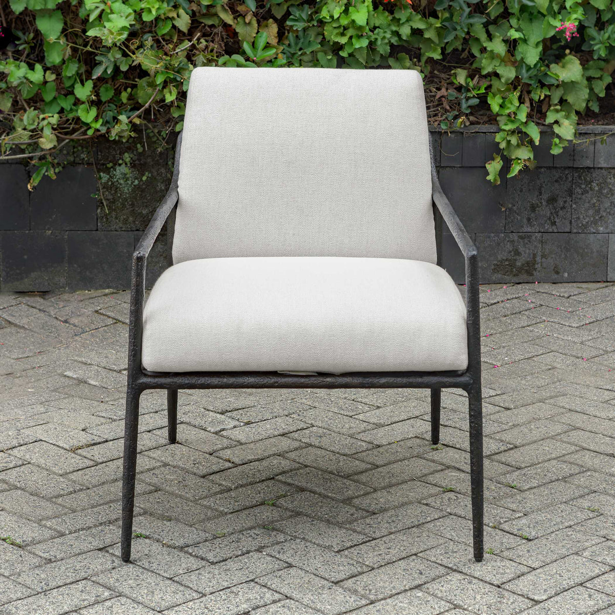 Thayer Outdoor Upholstered Lounge Chair - White by Uttermost - View 3