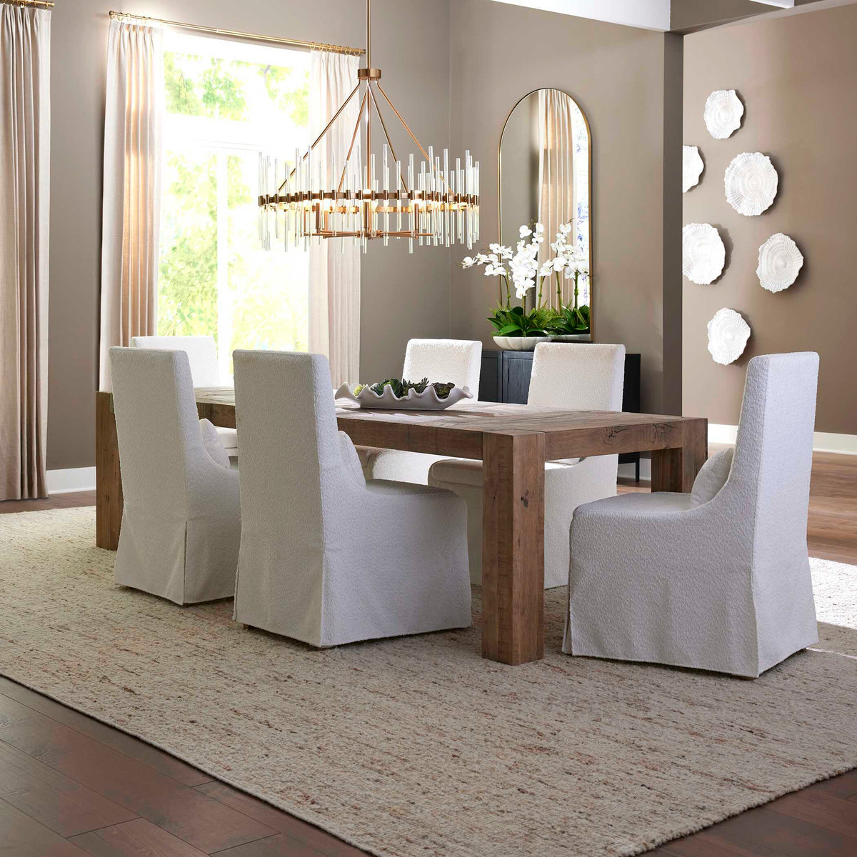 Aldan Reclaimed Dining Table Oak - Light Brown by Uttermost - View 2