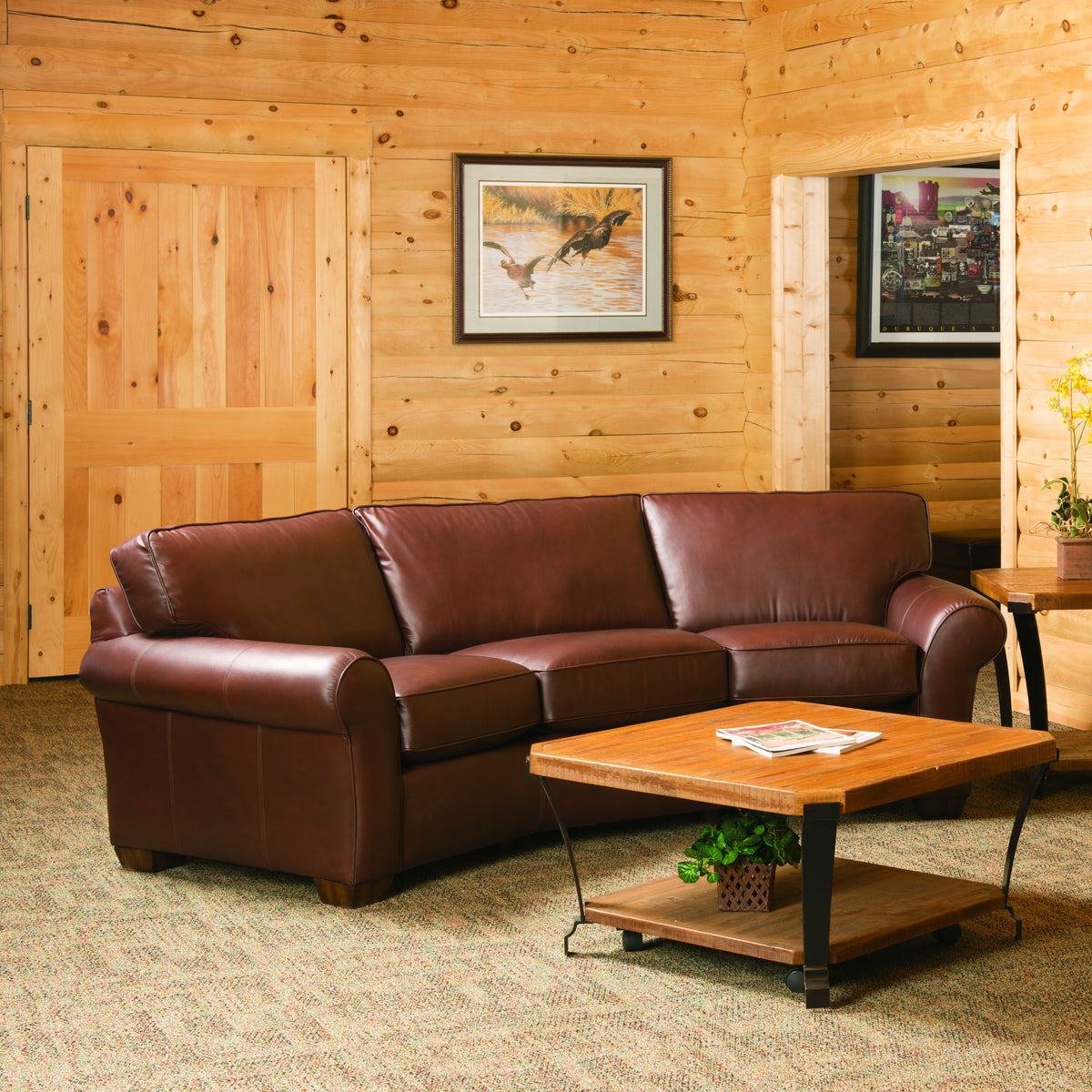 Vail Leather Conversation Sofa | Flexsteel