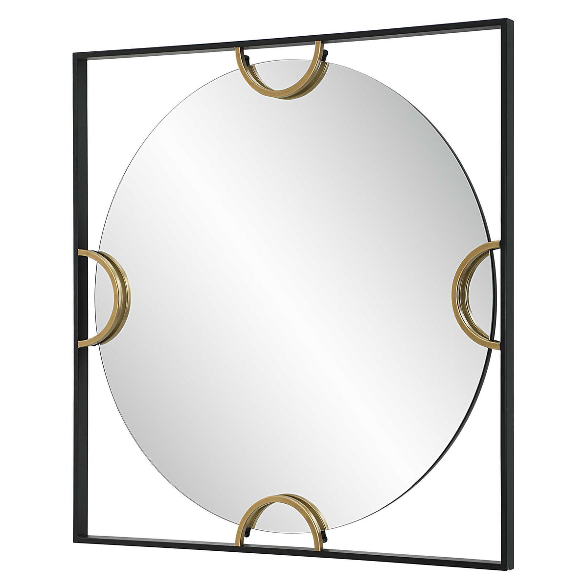 Hinson Square Mirror - Black by Uttermost - View 4
