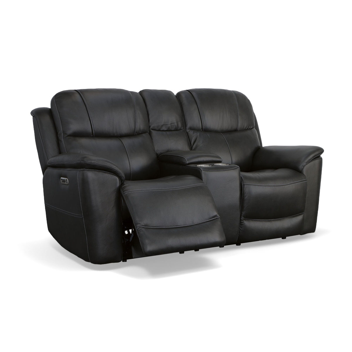 Crew Power Reclining Loveseat With Console, Power Headrests & Lumbar - Raven | Flexsteel