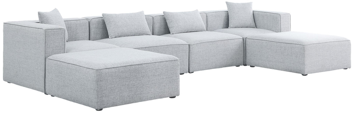 Cube - Modular Sectional 6 Piece - Gray - Fabric - Modern & Contemporary | Home Elegance USA