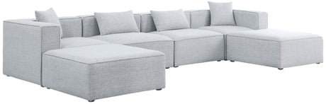 Cube - Modular Sectional 6 Piece - Gray - Fabric - Modern & Contemporary | Home Elegance USA