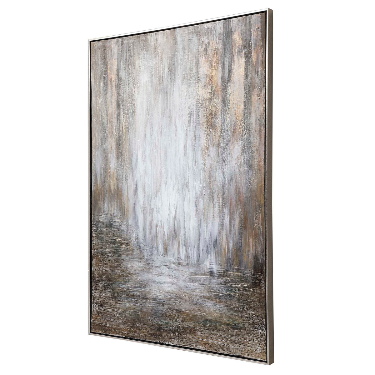 Desert Rain Hand Painted Abstract Art - Gray / Light Brown by Uttermost - View 4