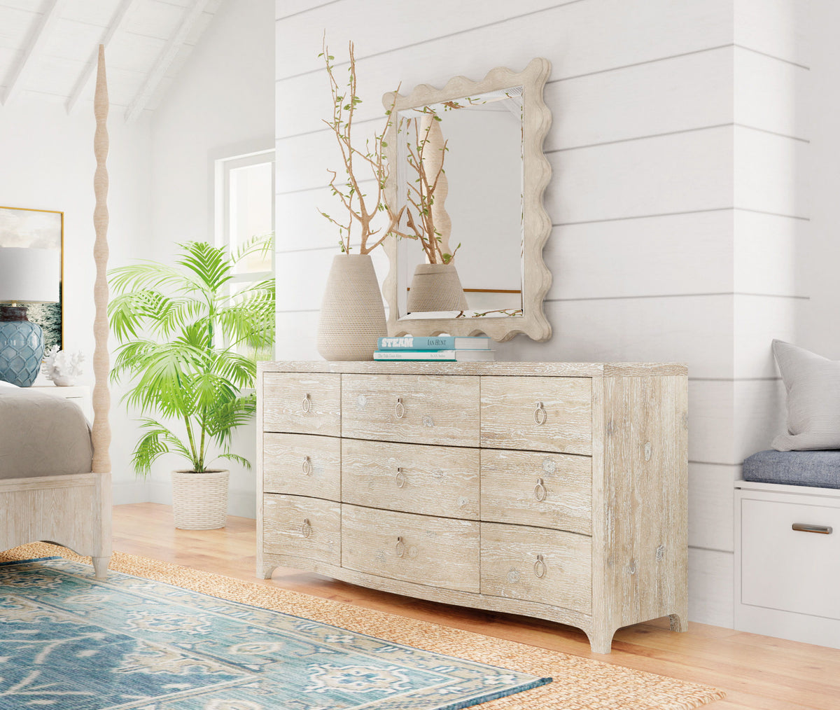 Serenity Bora Landscape Mirror - White by Hooker Furniture - View 4