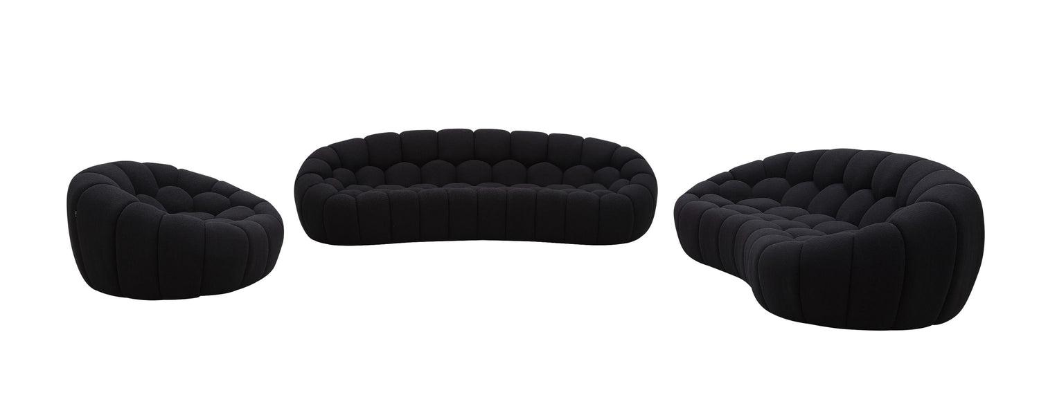 Divani Casa Yolonda - Modern Curved Black Fabric Sofa Set | VIG - Home Elegance USA