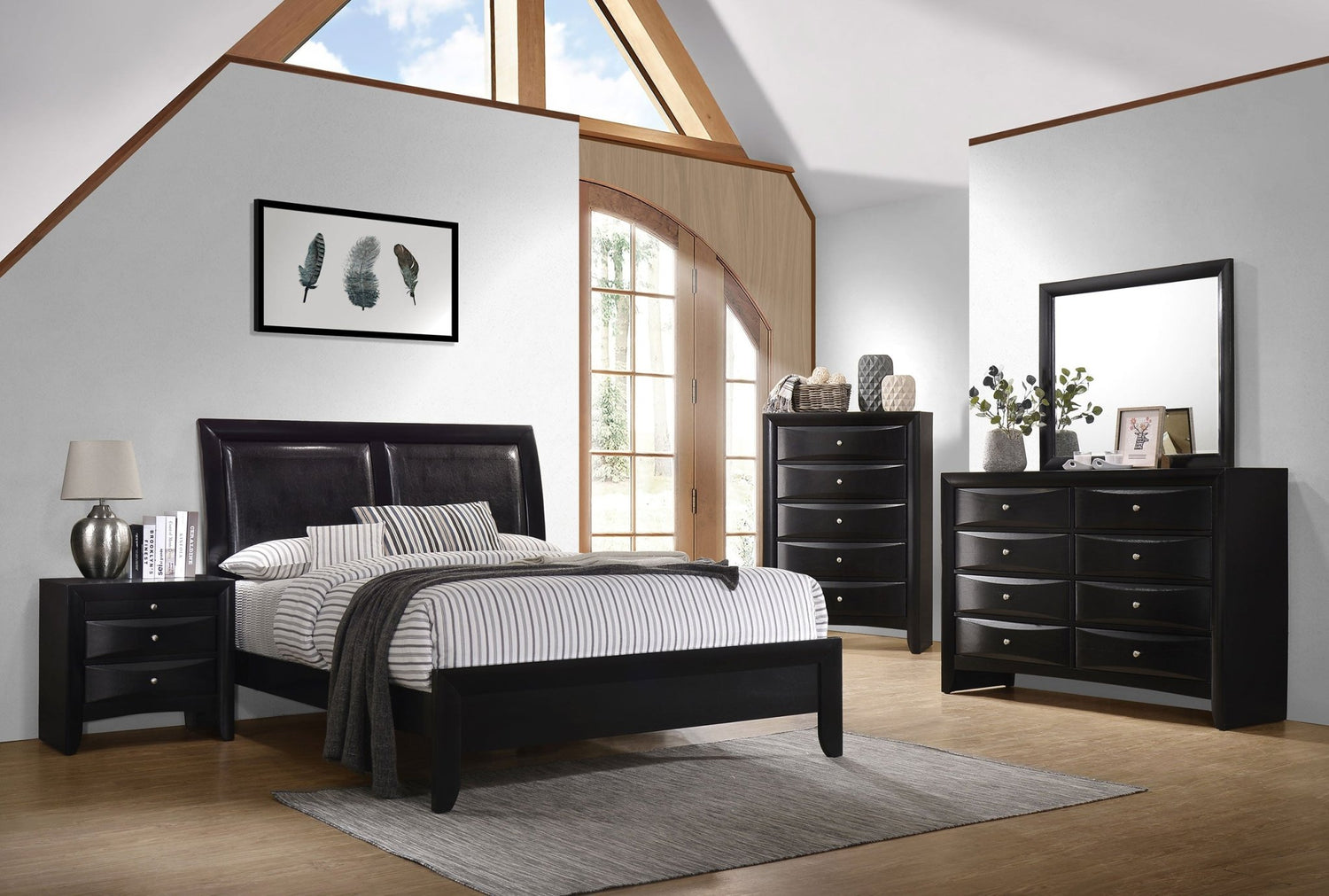 Briana Rectangular 8 - drawer Dresser with Mirror Black | Coaster | Home Elegance USA