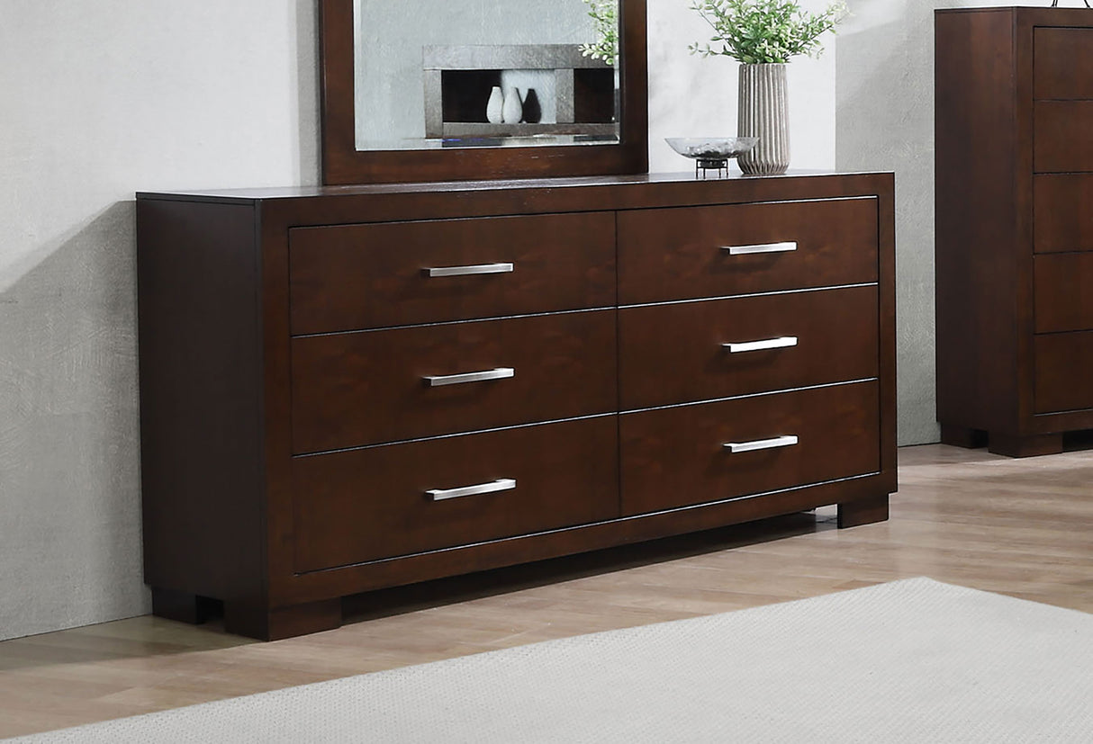 Jessica 6-drawer Dresser Cappuccino - Home Elegance USA