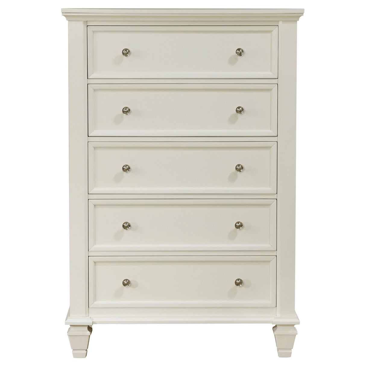Chest - Sandy Beach 5-drawer Rectangular Chest Cream White