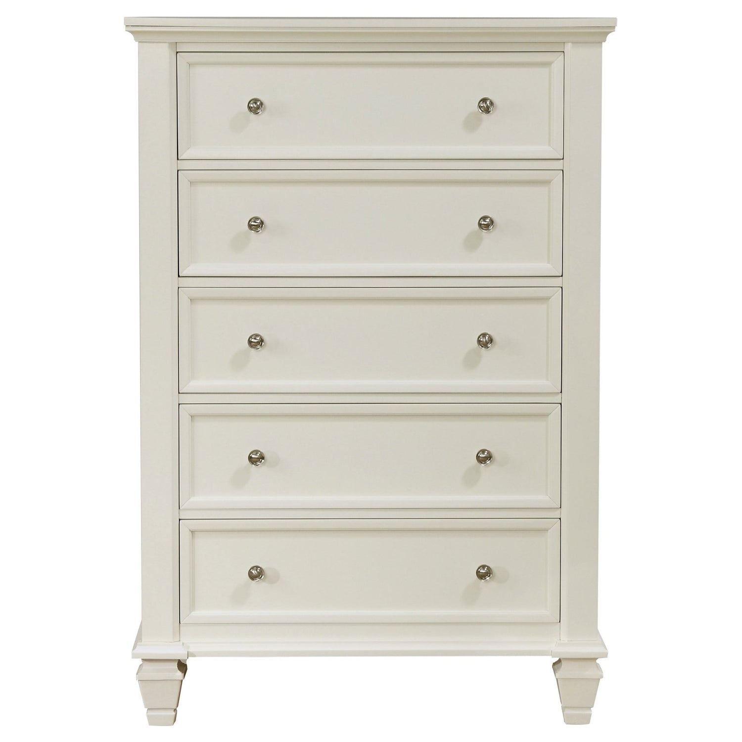 Chest - Sandy Beach 5-drawer Rectangular Chest Cream White