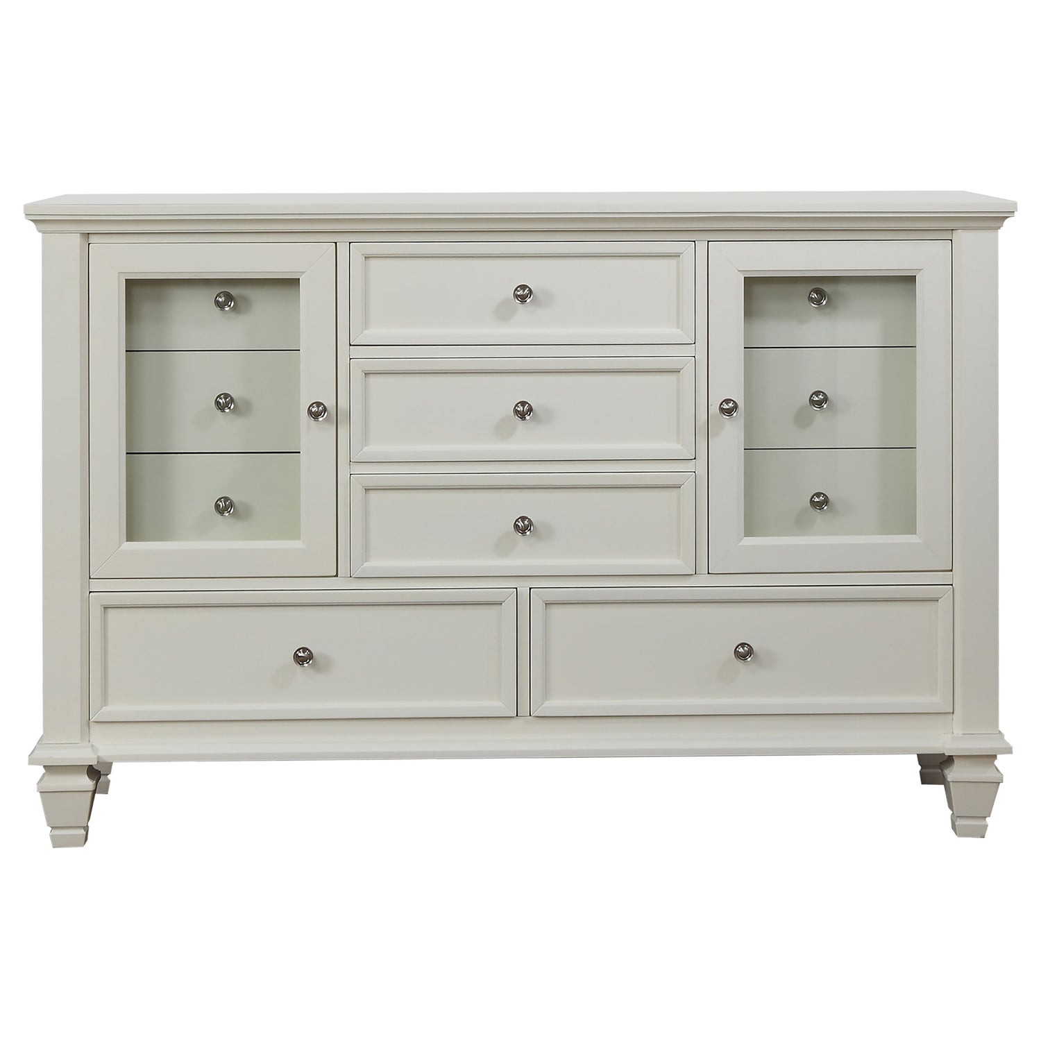 Eastern King Bed 5 Pc Set - Sandy Beach 5-piece Eastern King Bedroom Set Cream White