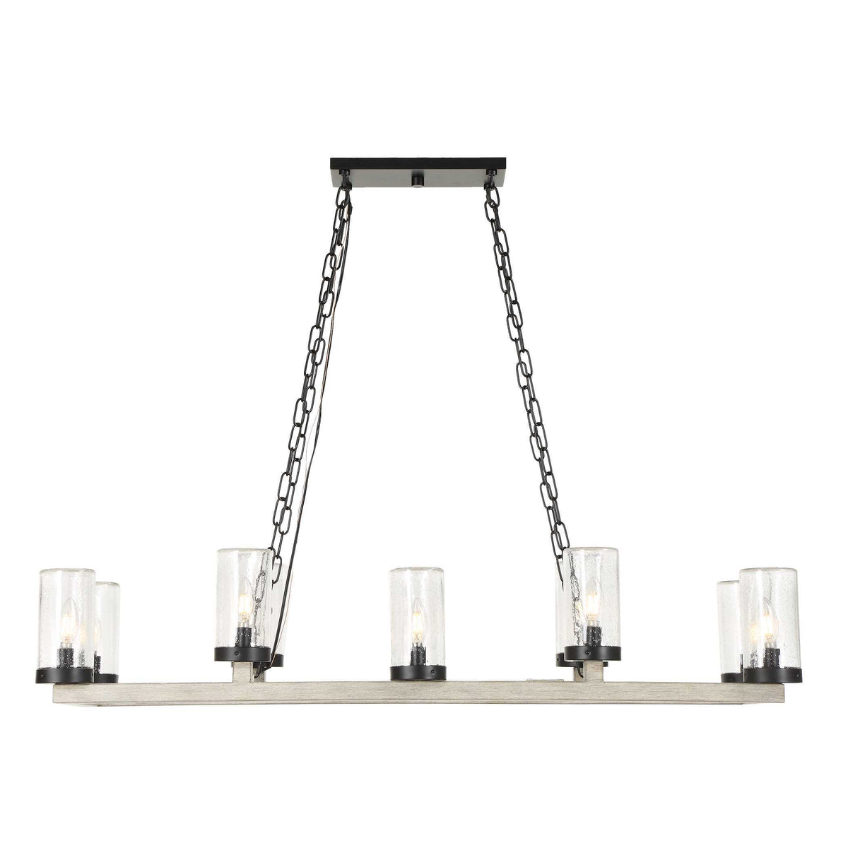 Edgecomb 10 Light Indoor-Outdoor Chandelier Black / Gray - Gray / Black by Uttermost - View 1